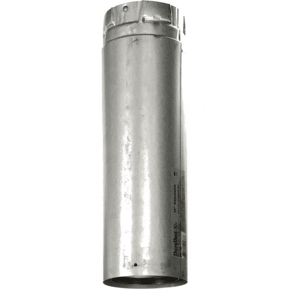 Galvalume steel stove pipe extension, 3-inch diameter tube with locking rim