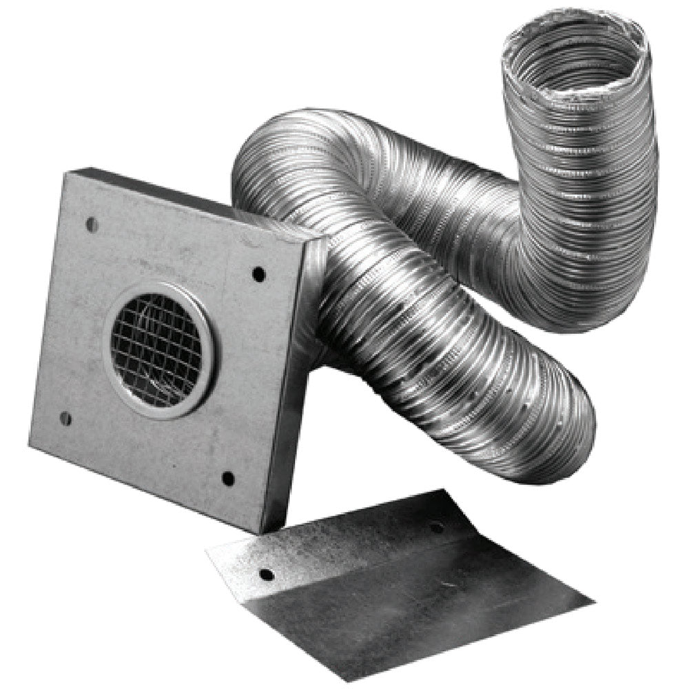 DuraVent PelletVent Pro 3-in fresh air intake kit: screen flange and aluminum flex duct