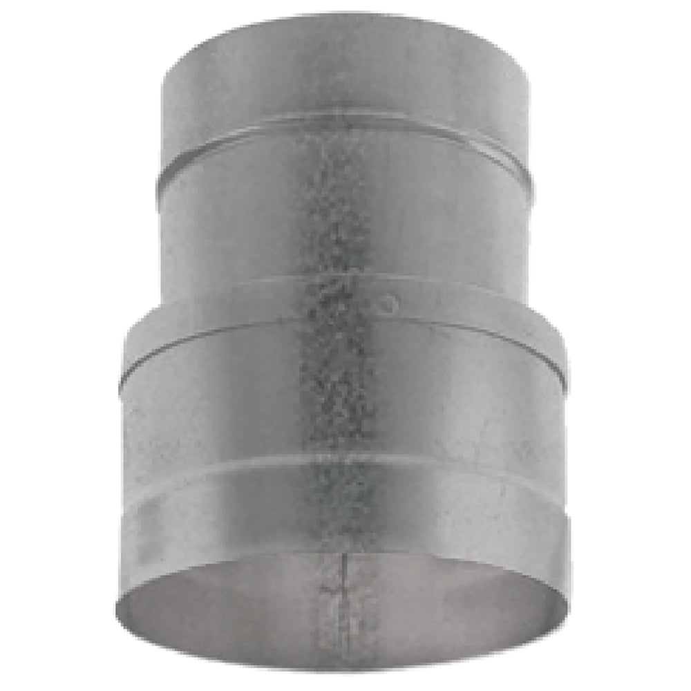 Fresh air inlet increaser, gray metal cylindrical vent coupler with seams