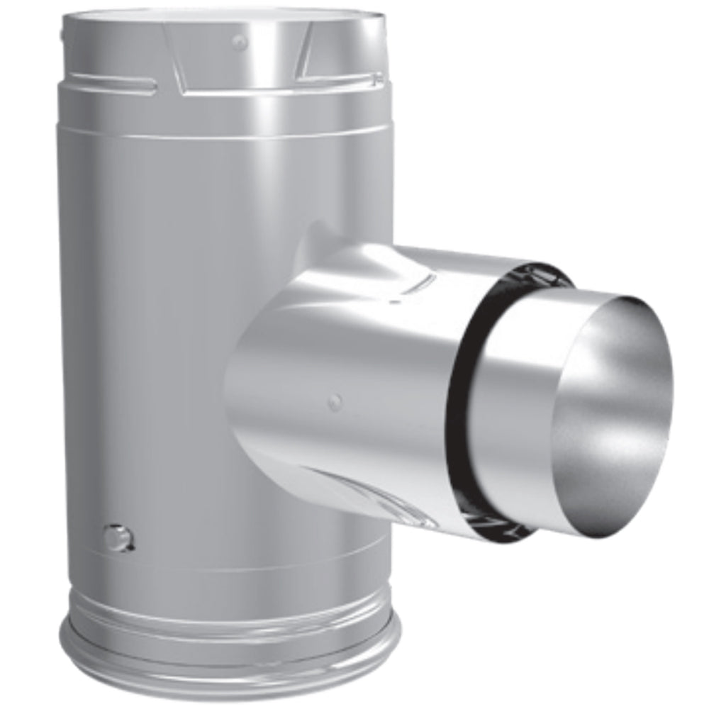 DuraVent PVP-TAD1 PelletVent Pro Galvalume Steel Adapter Tee with Clean-Out Tee Cap