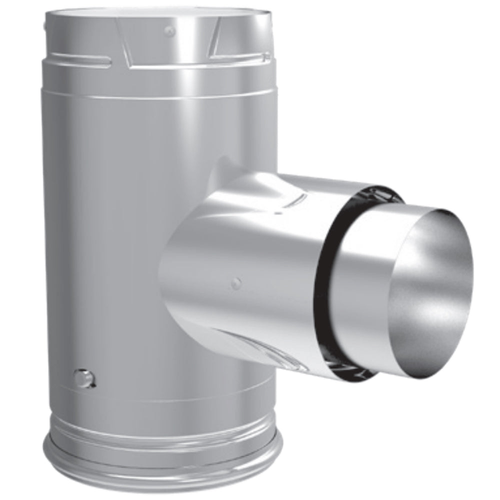 DuraVent PelletVent Pro 3-Inch Diameter Galvalume Steel Increaser Adapter Tee with Clean-Out Tee Cap