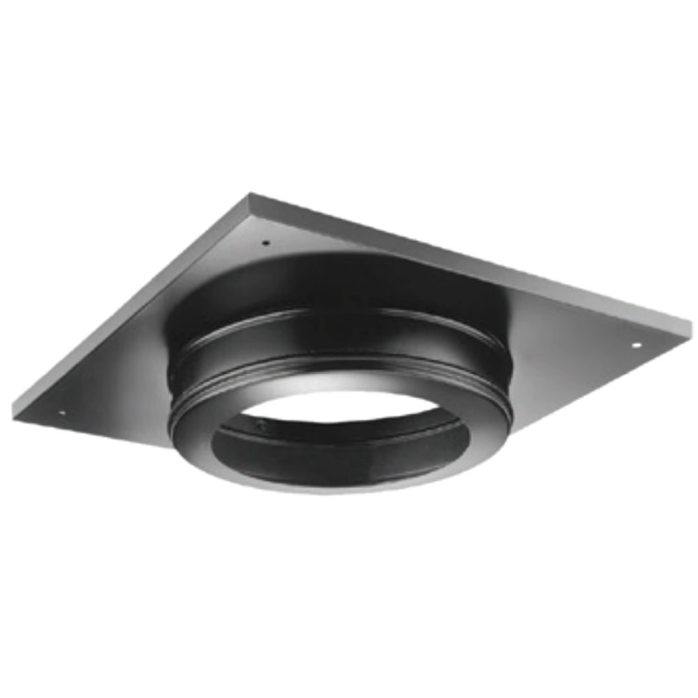 Ceiling support decorative cover with round opening and reduction collar, dark gray