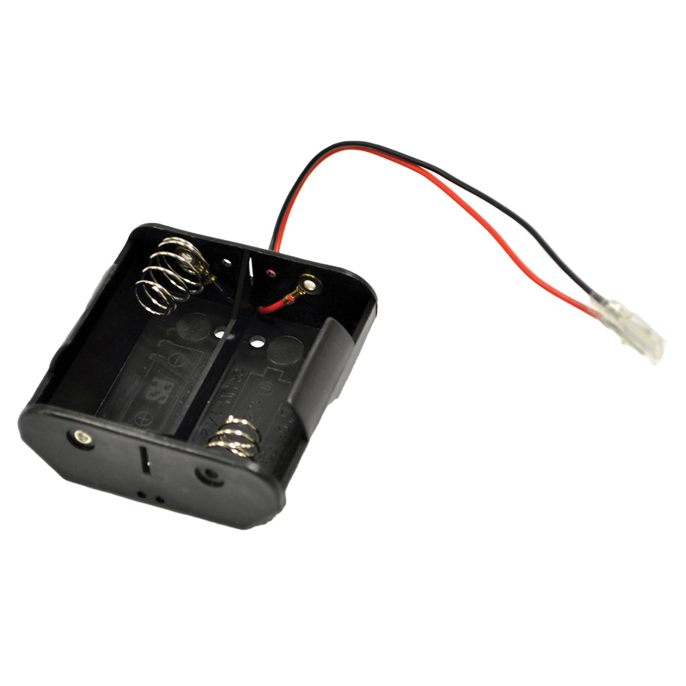 Black 3V battery pack holder with wiring and connector plug