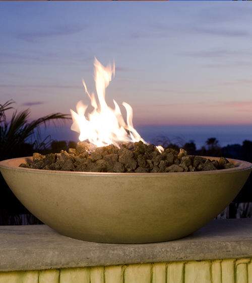 American Fyre Designs Marseille 40-Inch Round GFRC Gas Fire Bowl