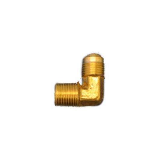 90-degree male elbow brass fitting with threaded ends