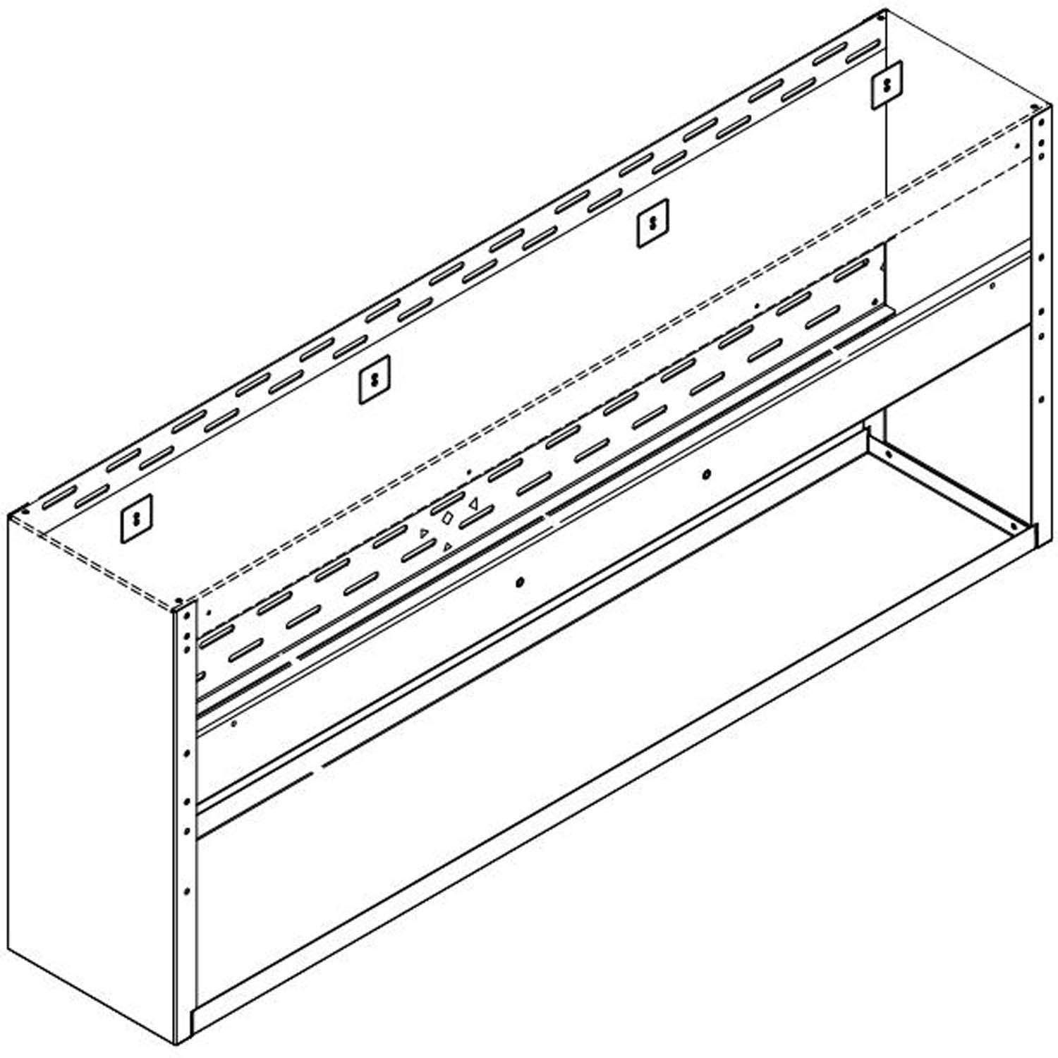 Fire Magic vent hood spacer bracket, 60-inch metal frame with vent slots