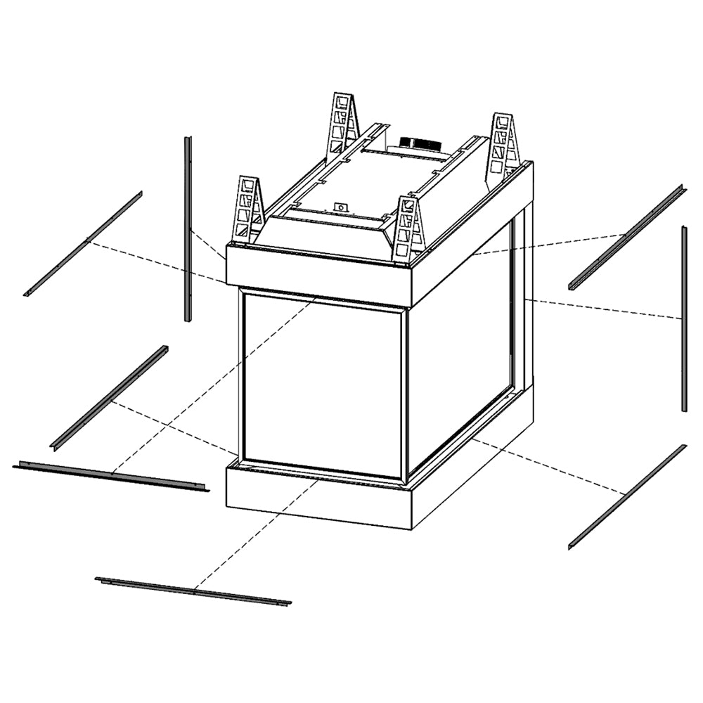 Kingsman Tile Lip Kit for MCVP42 Clean View Direct Vent Peninsula Gas Fireplace