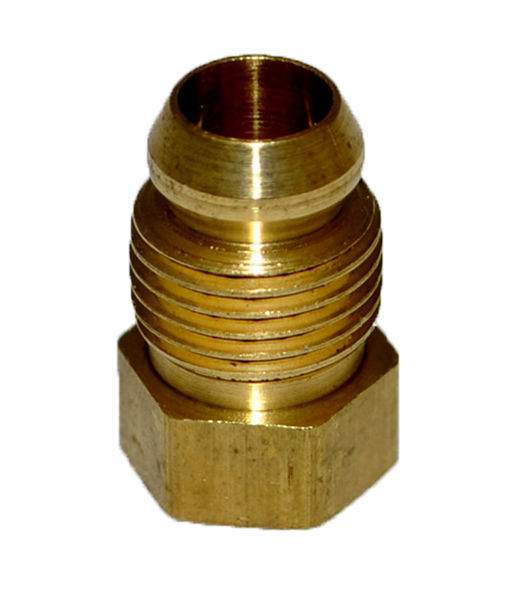 Brass male breakaway ferrule with 1/4-inch male threads and hex base
