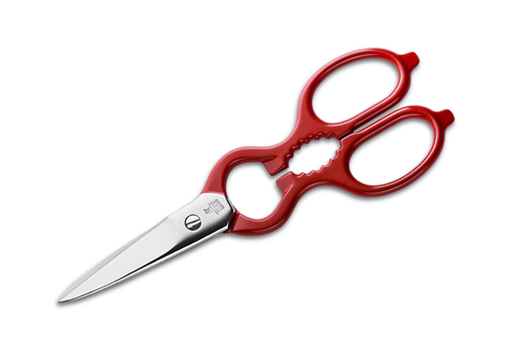 Zwilling J.A. Henckels kitchen shears with red handles and stainless-steel blades