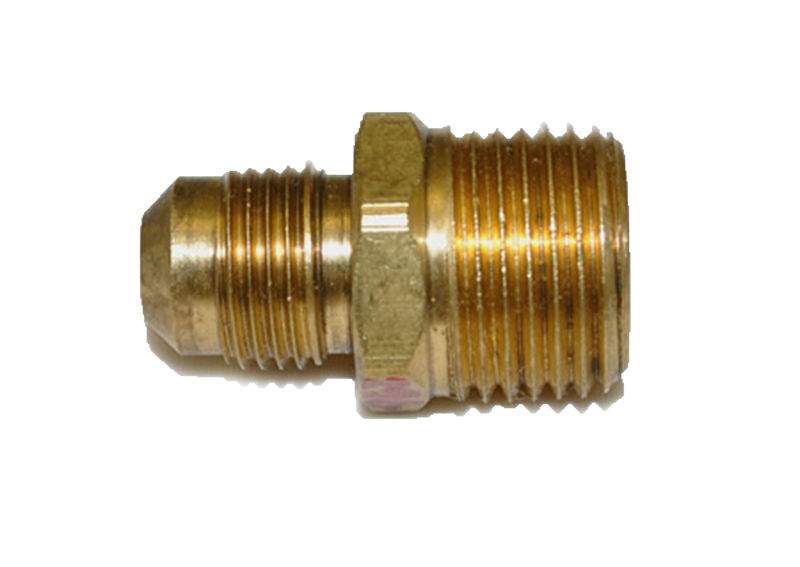 Brass male connector fitting with coarse threads and 3/8-in tube, 1/2-in MIP