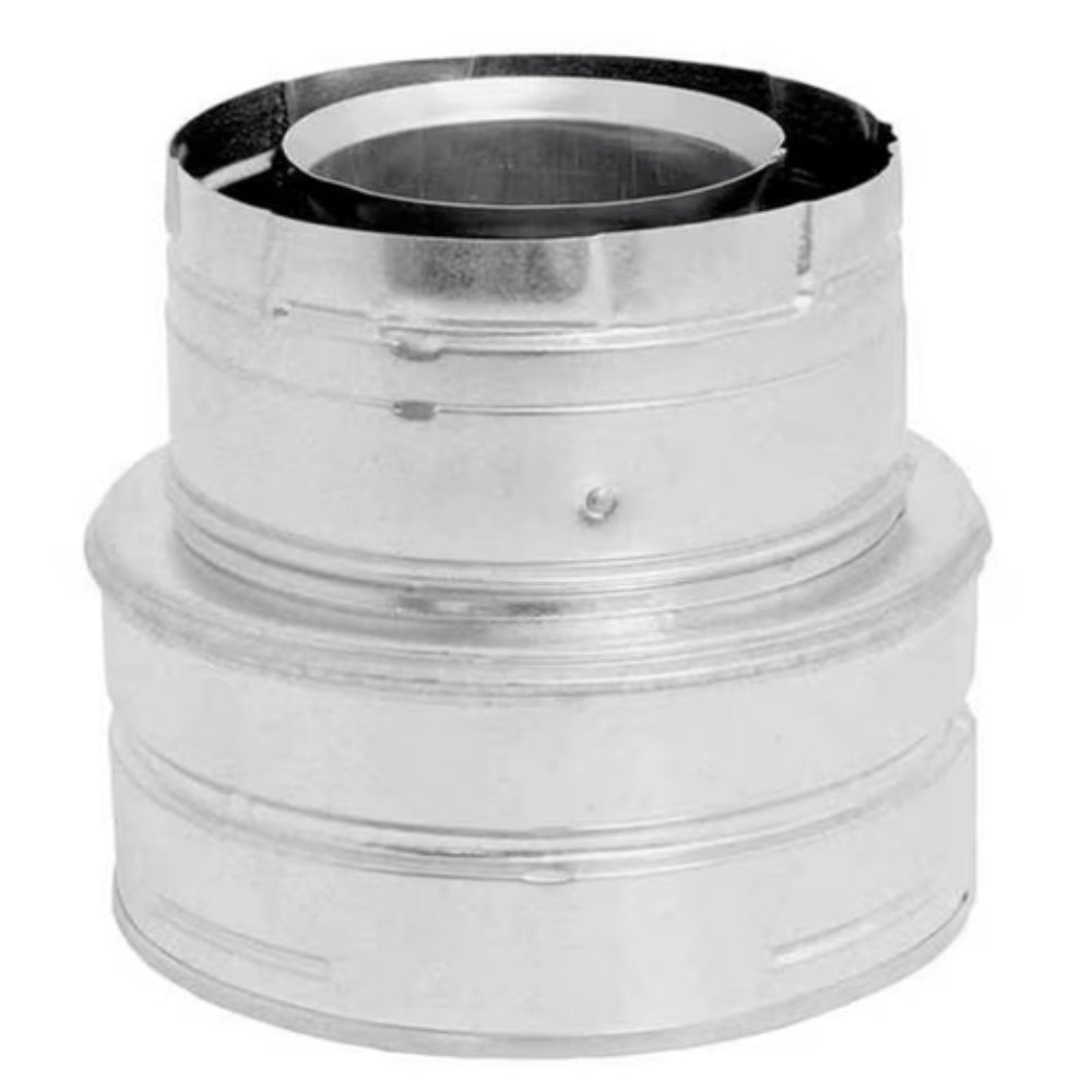 Duravent metal vent pipe increaser coupler, cylindrical with flanged ends