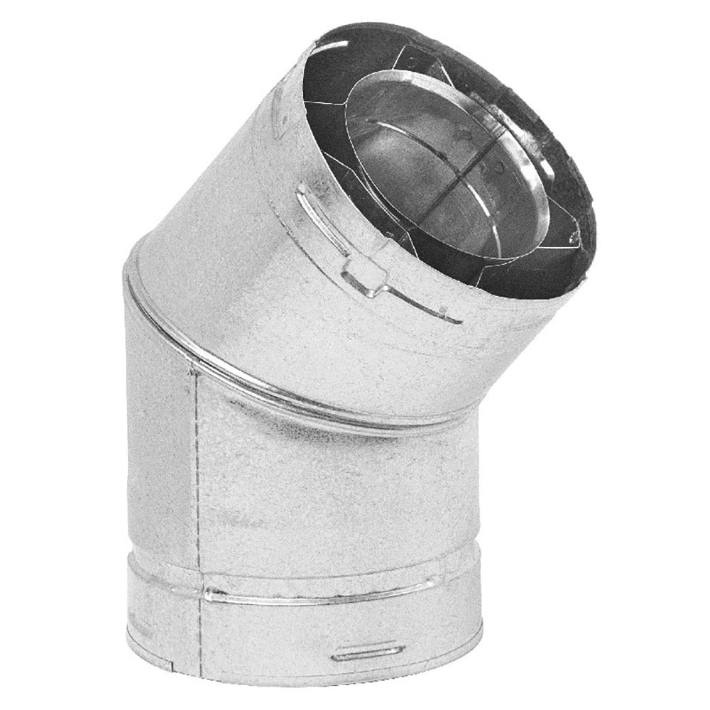 Metal 45-degree swivel vent elbow fitting with 4x7-inch direct vent inlet
