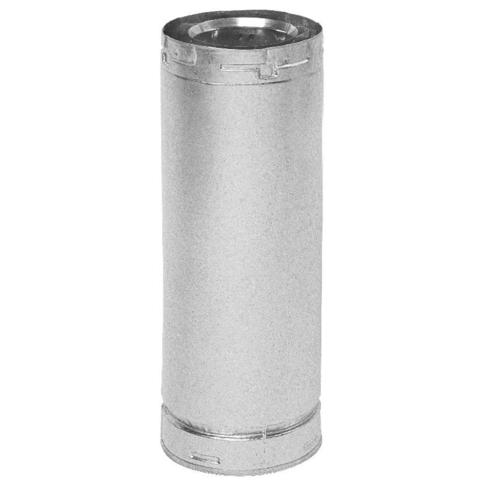 Galvanized straight rigid duct pipe, 6-inch diameter, flanged ends.