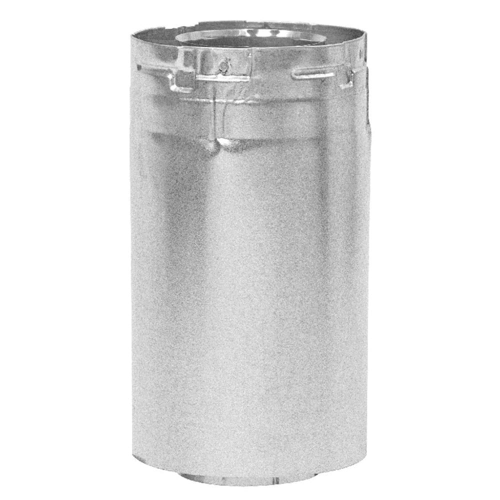 Adjustable rigid stove pipe, galvanized steel, 4x7 inch straight section