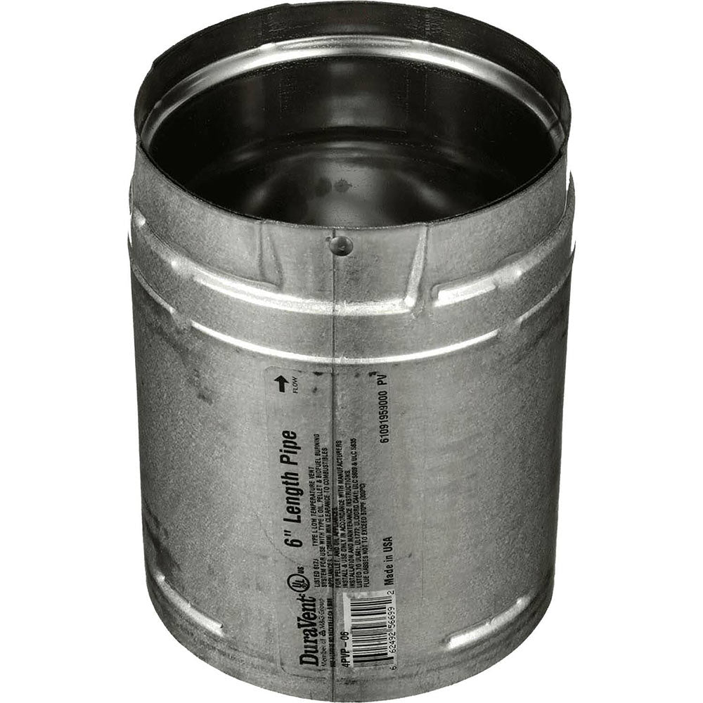 4-inch pellet stove pipe top opening with black interior and locking seam