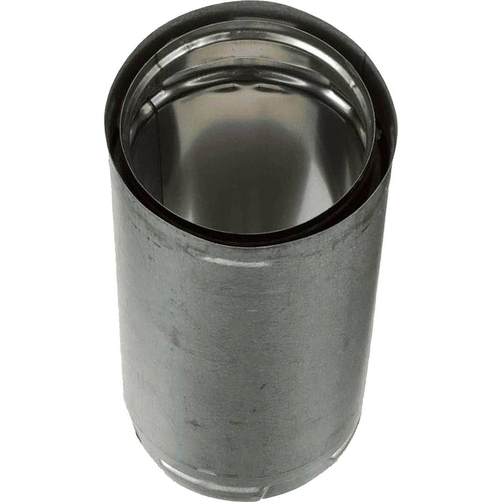 4-inch pellet stove pipe with open top and black inner ring along the rim