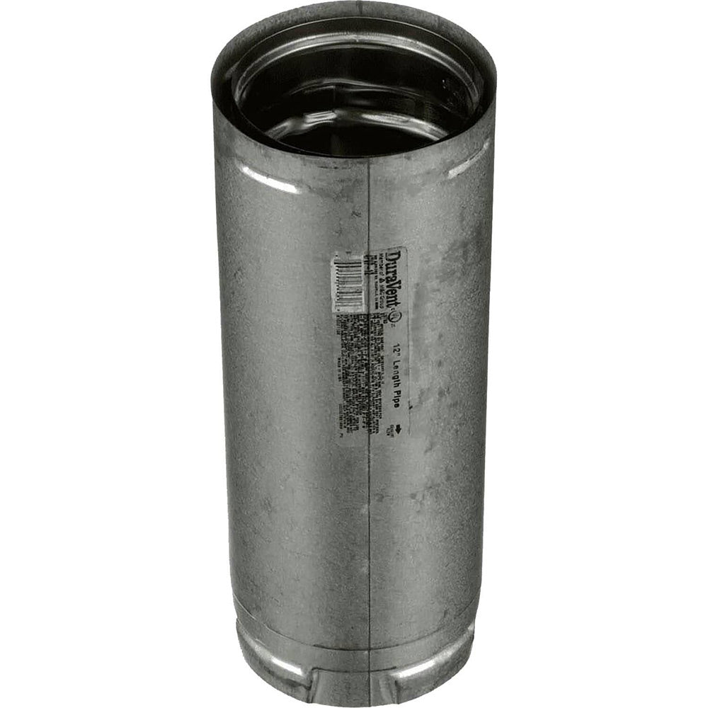 4-inch pellet stove pipe with product label sticker on the side