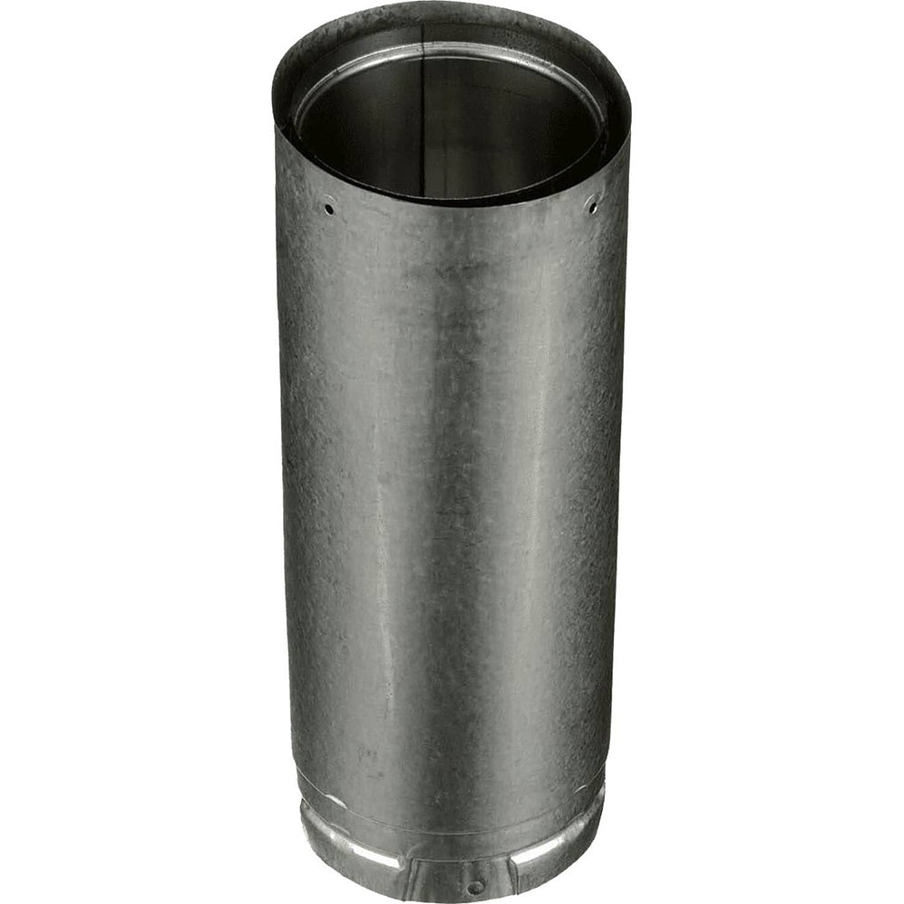 Galvalume steel 4-inch pellet vent pipe extension with open top and inner flue