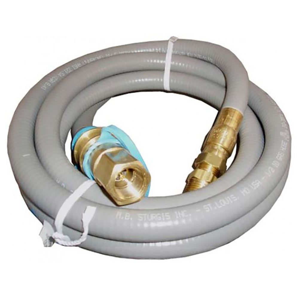 Natural gas hose, gray with brass quick-connect fittings