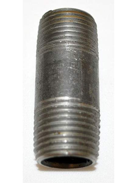 Black iron pipe nipple, 2-inch, 1/2-in MPT, threaded end