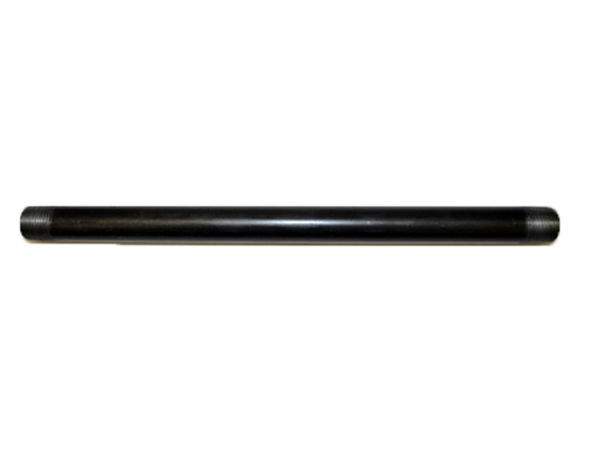 Black iron pipe nipple, 30 in length, 1/2 in MPT, straight