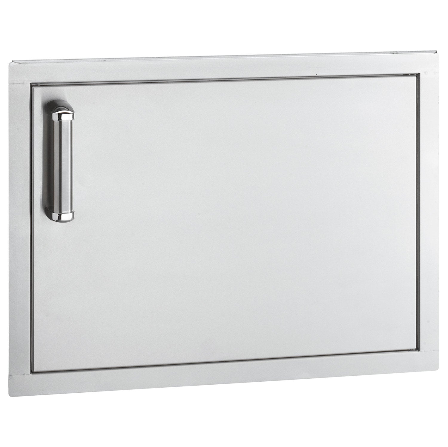 Premium single access door with metal frame and handle, rectangular panel, left hinge.