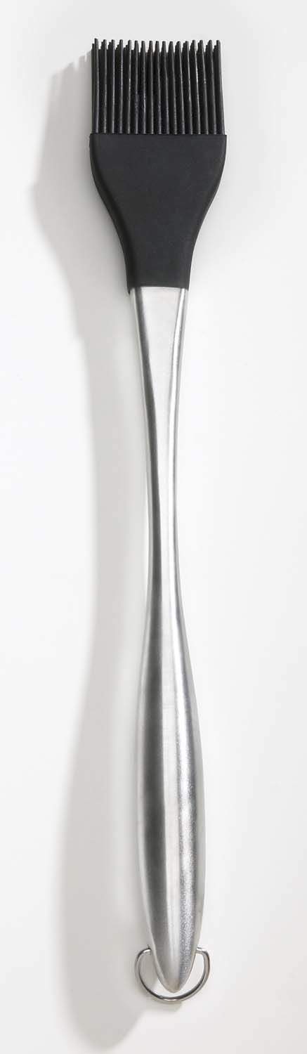 Stainless steel and black silicone brush with comb bristles