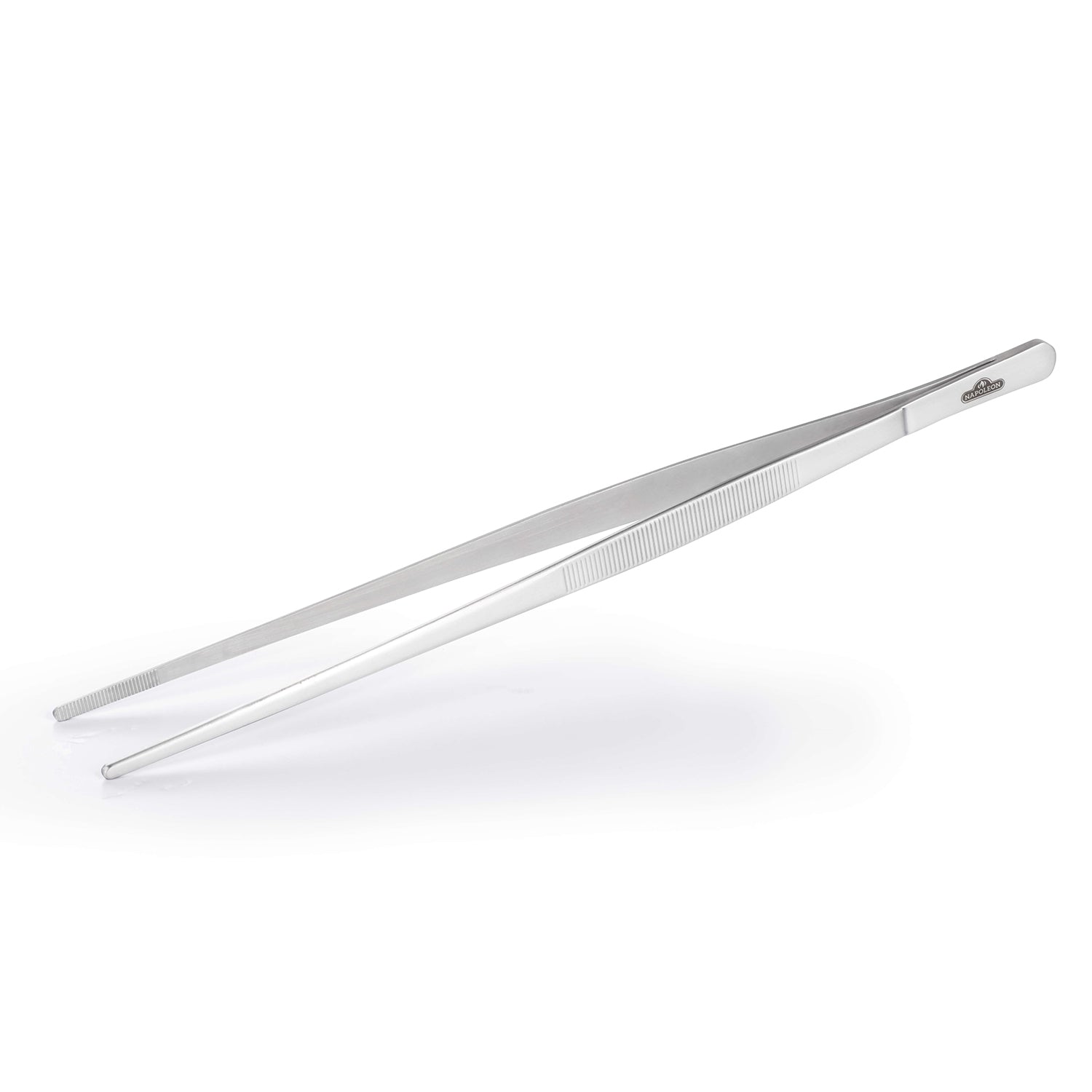 Napoleon stainless steel grilling pincer tongs with long arms and angled tip