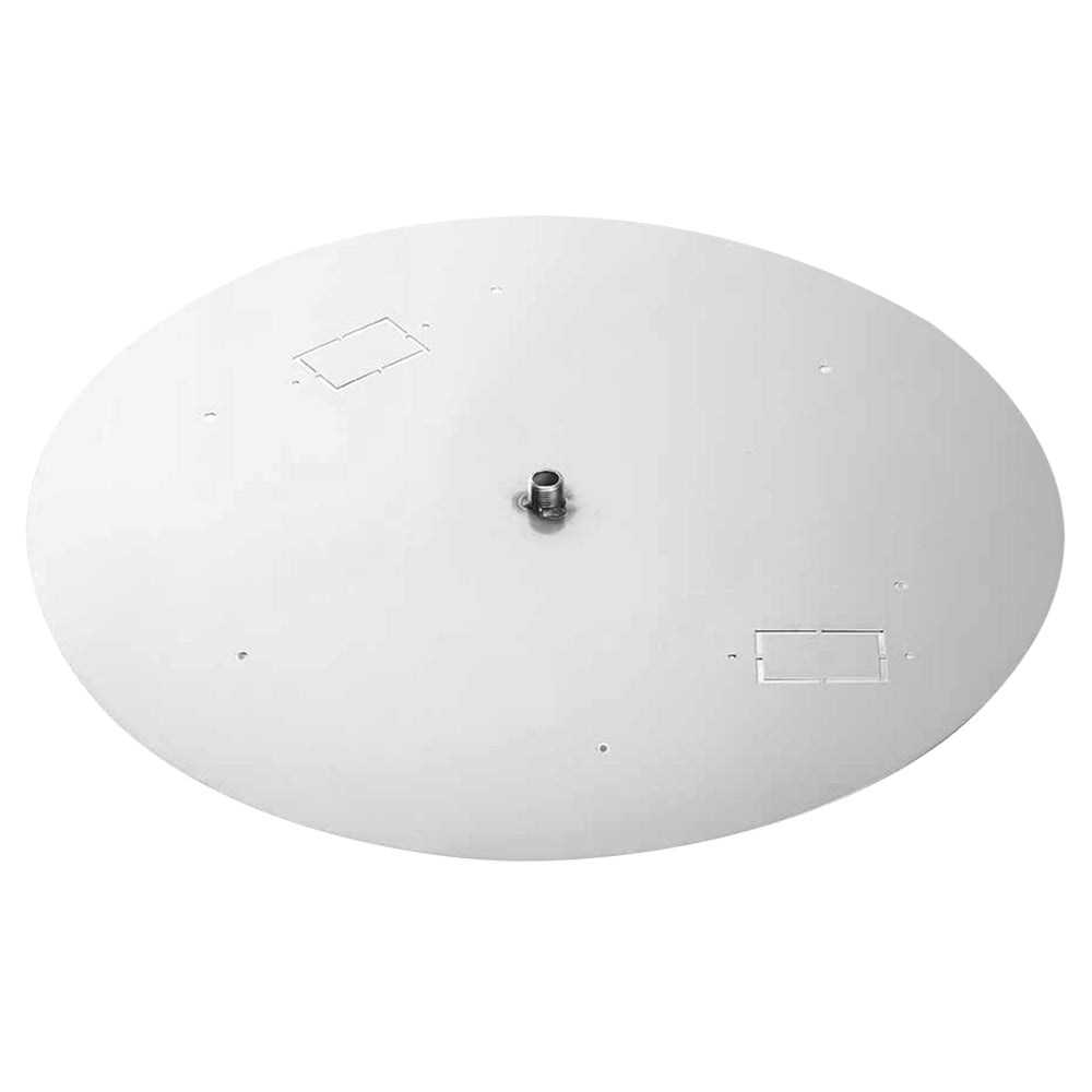 Stainless steel round flat fire pit burner plate with central mounting bolt
