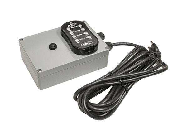 Outdoor fire remote control kit with control box and black cable