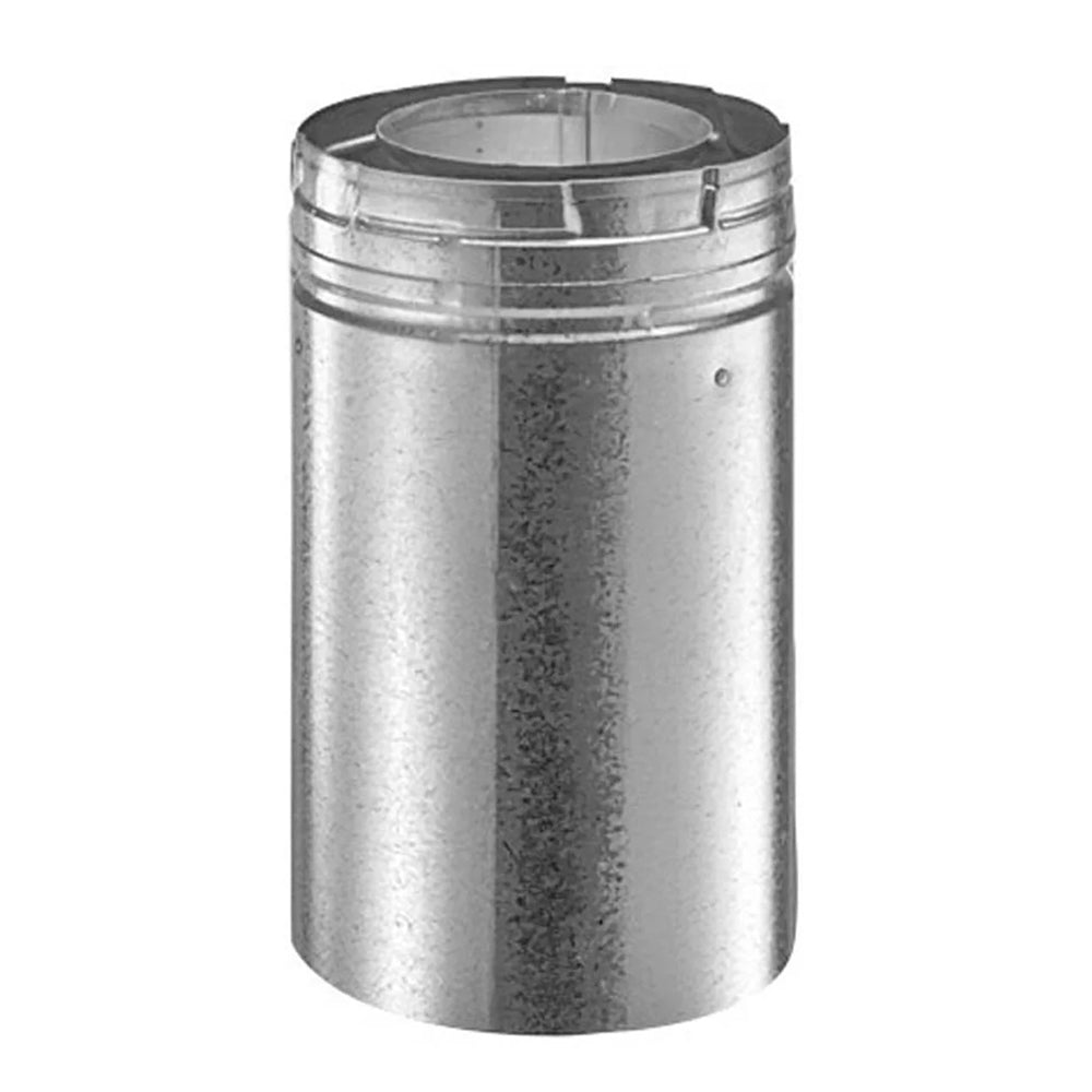 Galvanized steel vent pipe section with snap-lock rim, 5x8-inch diameter