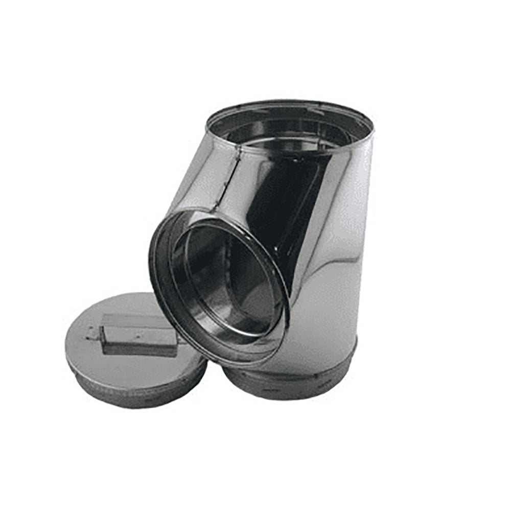 DuraVent DuraTech 5-Inch Diameter Stainless Steel Tee with Cap