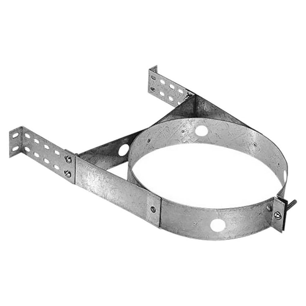 5-inch metal wall strap with perforated mounting arms and circular support ring