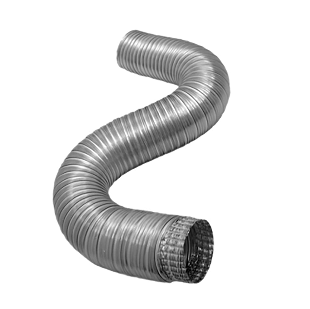 15-foot silver corrugated flex air duct with black end collar