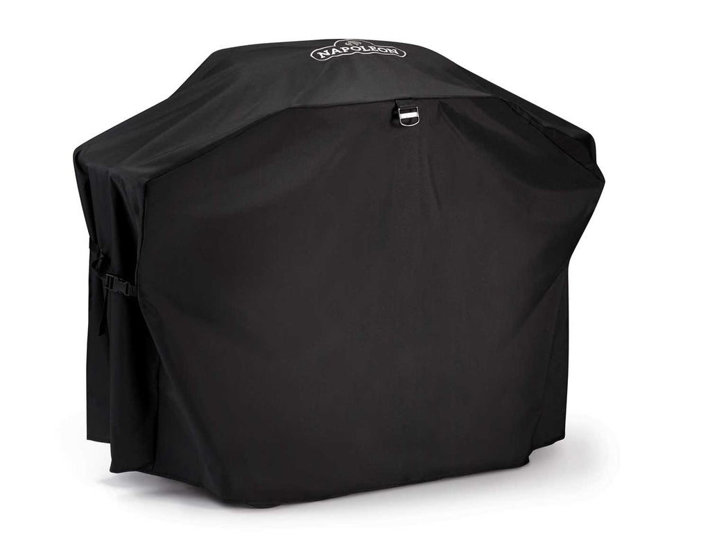 Black scissor cart cover with side skirt panels and top buckle loop