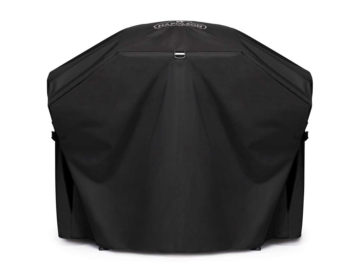 Napoleon TravelQ scissor cart cover, black fabric with top buckle strap