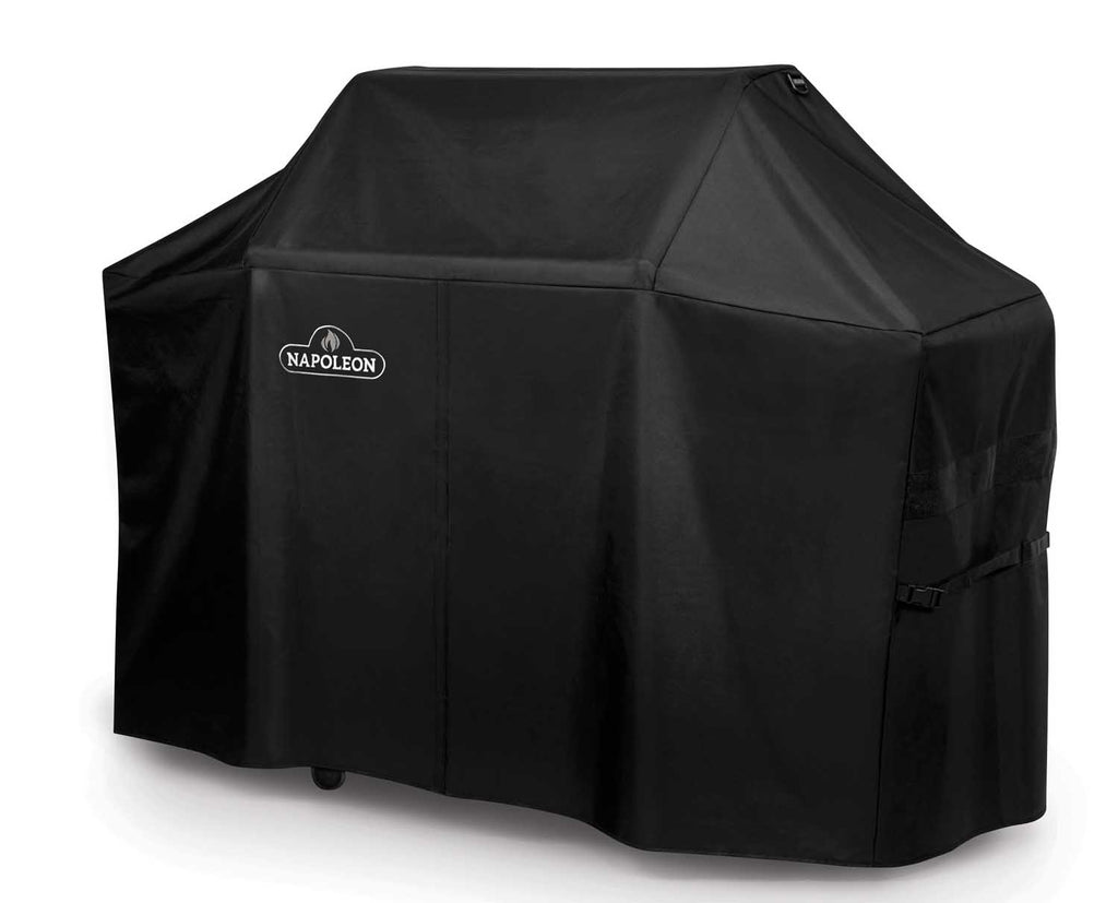 Black grill cover with Napoleon logo and side straps