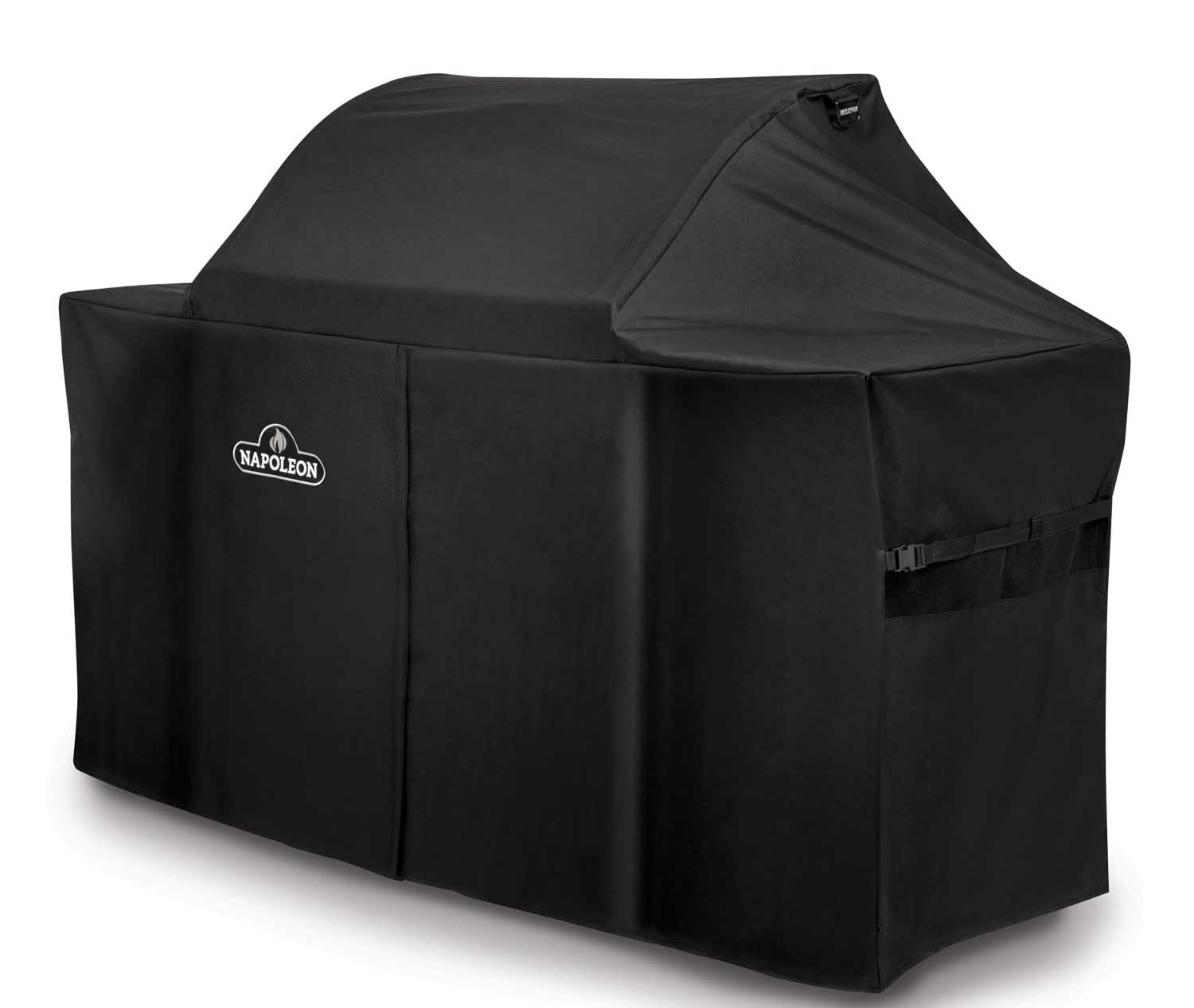 Napoleon grill cover for charcoal professional grill, dark fabric with top flap and logo