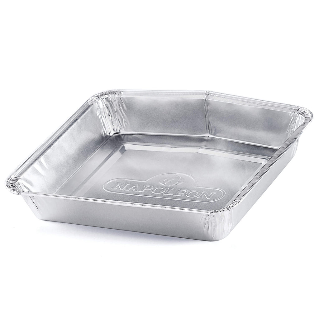 Napoleon disposable aluminum grease tray for TravelQ grills, shiny rectangular pan