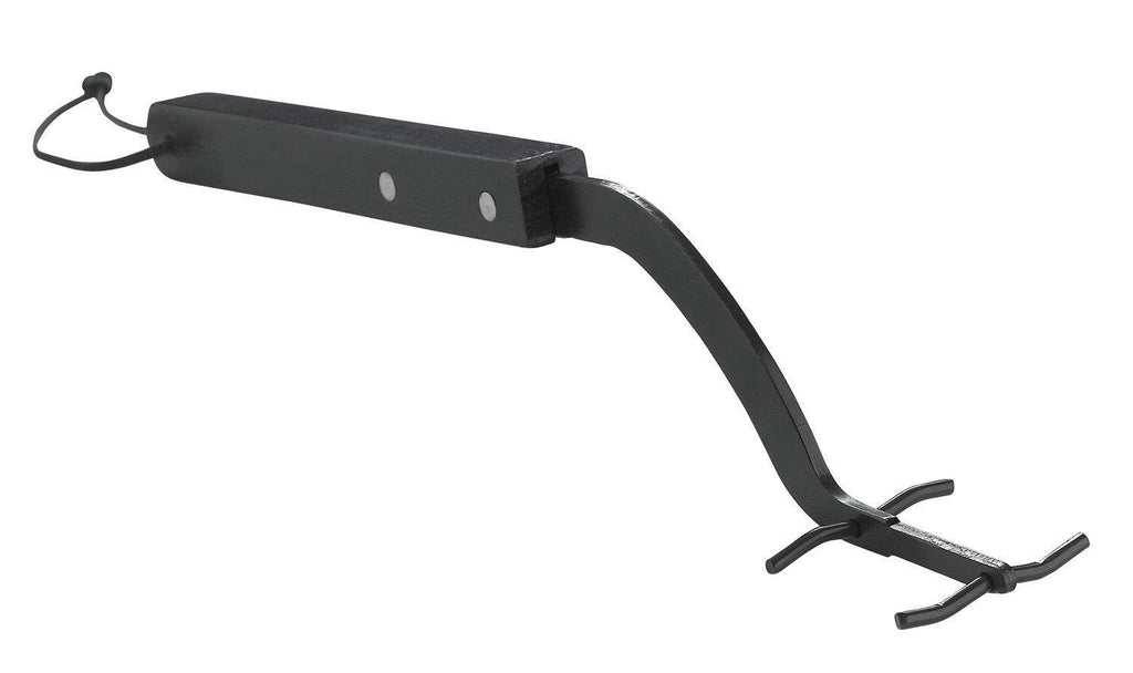 Metal grid lifter with loop handle and lifting prongs, dark finish