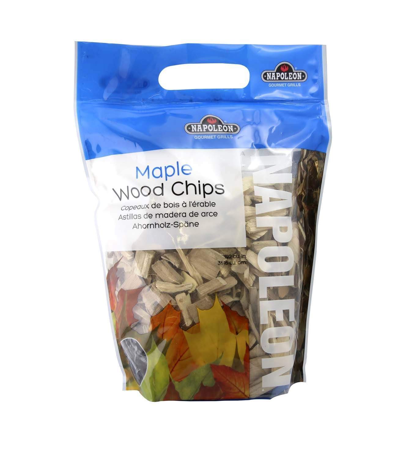 Napoleon Maple wood chips bag with clear window and blue seal