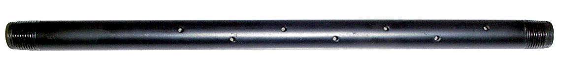 Black steel log lighter tube with metal end caps