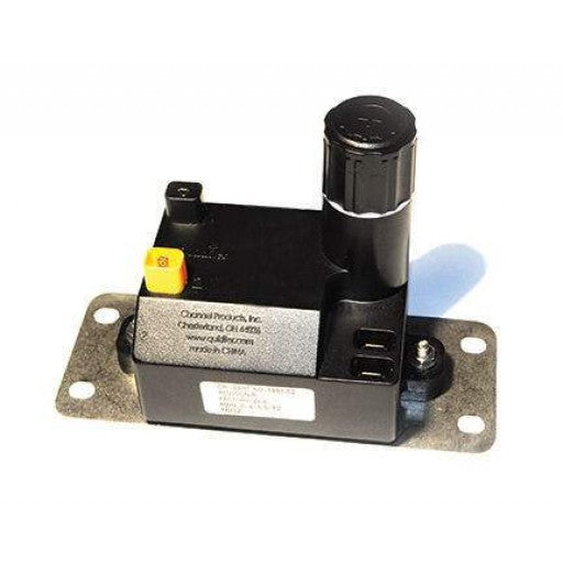 Fire spark igniter module with black cylindrical igniter and metal mounting bracket
