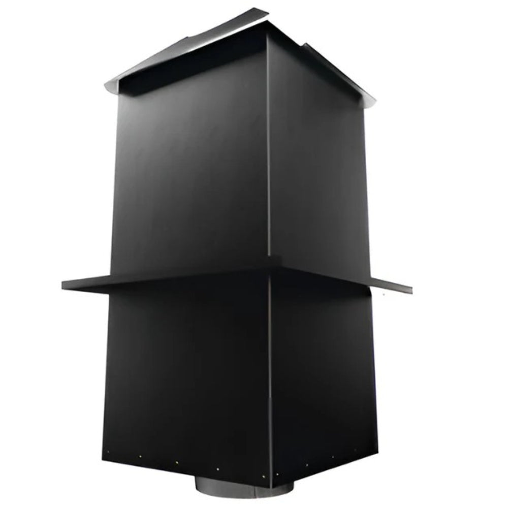 Square ceiling support box with collar, dark metal, square housing