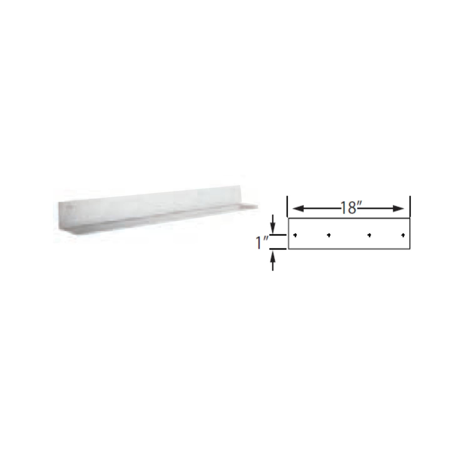 Steel support box rail for 6-inch pipe, 18 in long and 1 in wide flange.