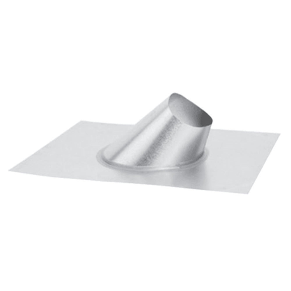 Metal roof flashing with round vent collar and flat base