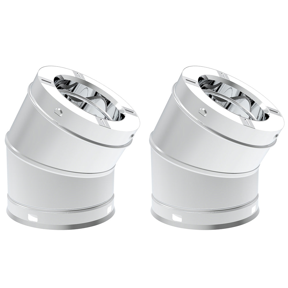 30-degree stainless steel chimney elbow, two-pack, for 7-inch Snap-Pak chimney pipe