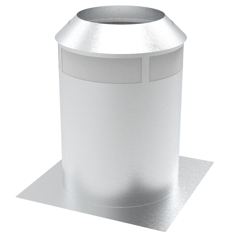 6-inch snap-pak chimney insulation shield with flared top and sheet metal base