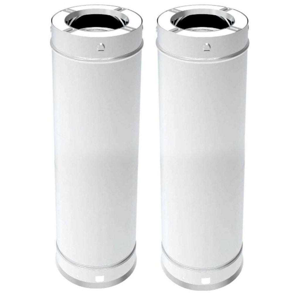 Stainless steel chimney pipe sections, 48-inch tall with flared open ends