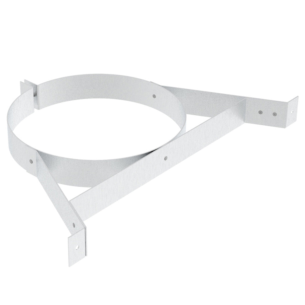 6-inch chimney wall band bracket with mounting arms and screw holes